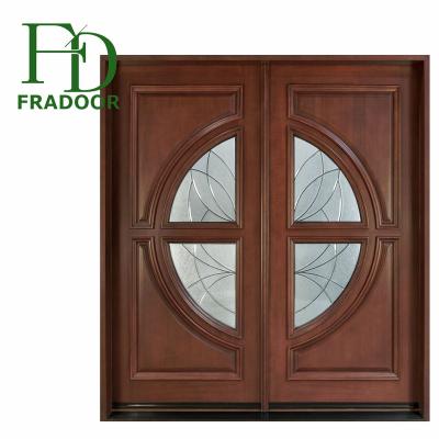 China Best Selling Waterproof Modern Door Design Solid Wood Entry Door With Glass for sale