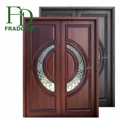 China Modern Modern Wood Frame Stain Interior Glass Swing Door With Hardware for sale