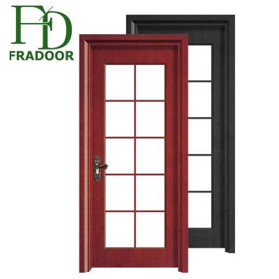 China Swing UPVC Bathroom Doors Plastic PVC Profile Doors for sale