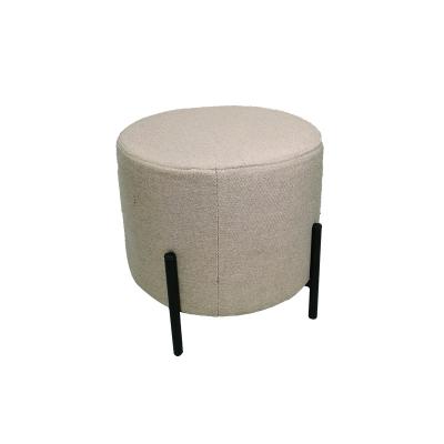 China Modern Home Storage Stool Brown Round Ottoman Stool Stool For Living Room for sale