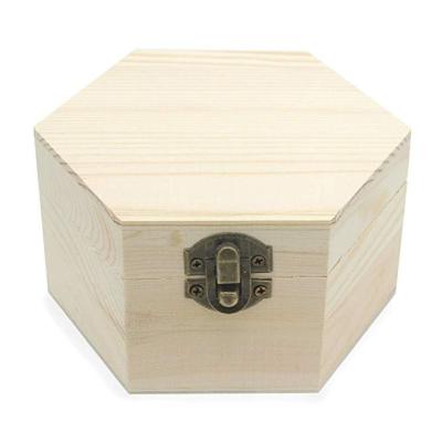 China Unfinished Jewelry Storage Pentagon Shape Natural Color Handmade Solid Wooden Jewelry Boxes for sale