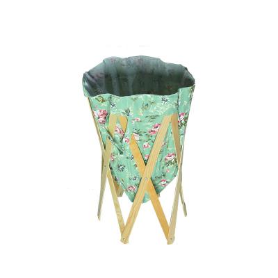 China Modern Folding Laundry Baskets Washing Bin Bin Basket Foldable Custom Wooden Tissue Storage Bucket With Handles for sale