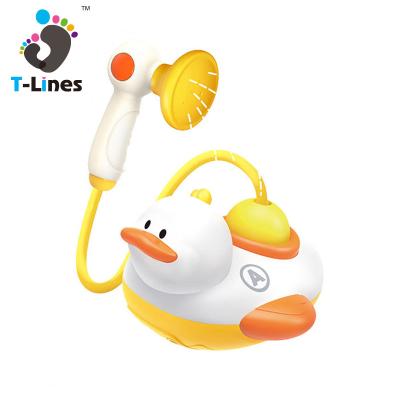 China Funny Toy Electric Duck Bath Sprinkler Water Jet 2022 Floating Water Boat Gifts For Baby Shower for sale