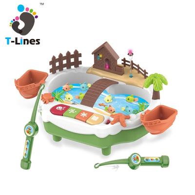 China Bath Toy Popular DIY Scene Fish Sand Table Playing In The Water Bath Toy Set Game Accessories For Electric Fishing Child for sale