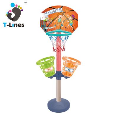 China 3 In 1 Sport Toys Kids Outdoor 3 In 1 Rack Basketball Indoor Sports Plastic Toys Throwing Game For Kids for sale