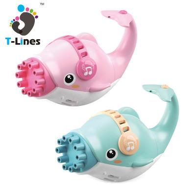 China Kids Summer Toys 10 Hole Bubble Machine Electric Dolphin Bubble Gun Bubble Blowing Toy For Children for sale