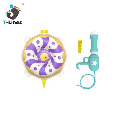 China 2022 Summer Toys Cartoon Donut Plastic Water Gun Water Gun Toys Backpack Beach Outdoor Spray Water For Kids for sale