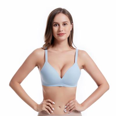 China Blue Sky News Women's CHALET Thin Shoulder Strap Bra Custom Adjustable Women's Latex Bra Wireless Breathable Bra No Steel Ring for sale