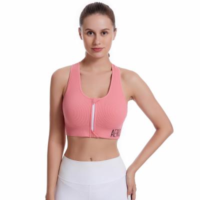 China CHALET High Elastic Front Breathable With Seamless Yoga Tops Bra Yoga Sports Bra Pink Ladies Custom Running Bra for sale