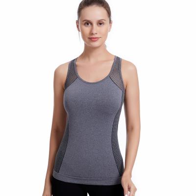 China NEW CHALET DESIGNS Women Sports Yoga Tops Running Workout Gray Tank Tops Women Sports Fitness Vest for sale