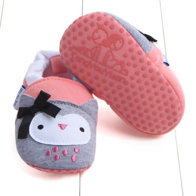 China Little Boys Flat Soft Cute Cartoon Owl Bear Cotton Shoes Toddler Fish Bone Animal Indoor Slip On Shoes for sale