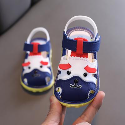 China Cheap Flat Factory Little Girls Summer Buckle Strap Outdoor Sandals Boy Cartoon Beach Sandals for sale