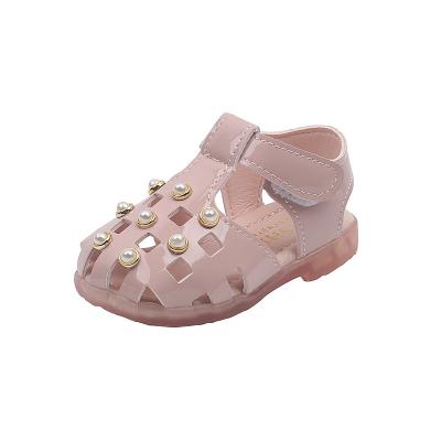 China New Flat Design Boutique Summer Classic Babies Children PU Roman Sandals Jelly Shoes for sale