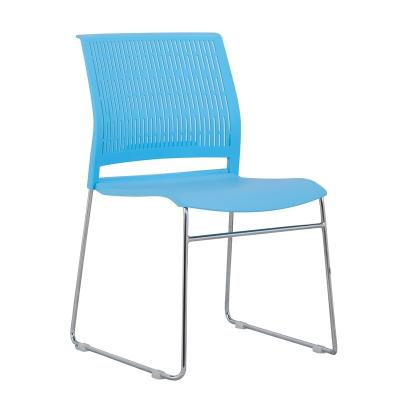 China Factory new design pp cooling plastic chair wholesale modern stackable colorful training chair on sale with armrest cushion for sale