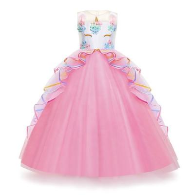 China High Quality Girls Anti-wrinkle Girls Princess Cake Topper Dress Elegant Unicorn Tutu Dress cosplay prom party dresses child cosplay for sale