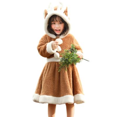 China Cosplay Cartoon Mascot Costume Christmas Elf Suit Velvet Reindeer Animal Costumes For Adult And Kids for sale