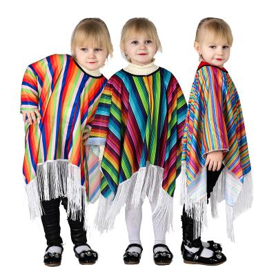 China Cosplay cartoon costume adult cotton cape colorful mexican men's carnival festival party costume style Mexican national cape for sale