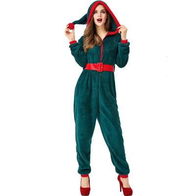 China Breathable Wholesale Costume For Christmas Flannel Santa Claus Costume Christmas Elf Costume For Adult for sale