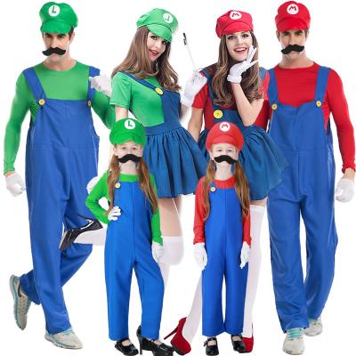 China Luigi Super Mario Brothers Fancy Dress Dress Breathable Adult Costumes for sale