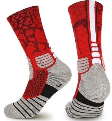 China Wholesale Mens Adult Red Cotton QUICK DRY Max Cushioned Athletic Training Crew Daily Socks for sale