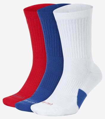 China Wholesale high quality custom elite basketball sports crew royal blue white socks QUICK DRY for sale