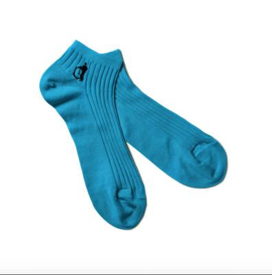 China TA21465 Teal Cotton Mens Embroidery Logo High Quality QUICK DRY Custom Funky Happy Ankle Ribbed Socks for sale