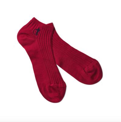 China TA21466 Mens Burgundy Designer Funky Cotton Plain Dress Ankle Socks High Quality Custom Made QUICK DRY for sale