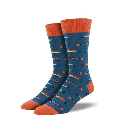 China TA21482 Logo Cool King Size QUICK DRY Custom Fun Fishing Crew Mens Cotton Patterned Socks for sale