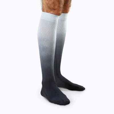 China Custom Logo Nylon Gray Tie Dye Men's Sports Knee High TA21402 Breathable 15-20 mmHg Compression Socks for sale