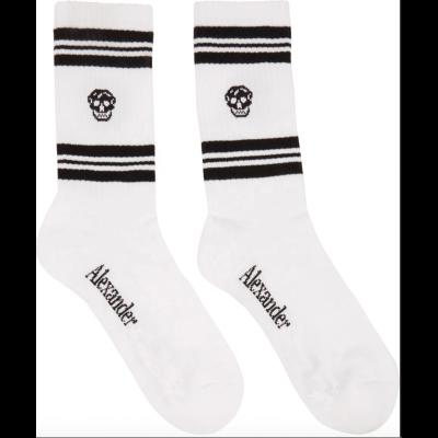 China TA21366 Breathable Logo White Designer Cool Skull Custom Bar Cotton Terry Sole Seamless Toe Sport Crew Socks For Men for sale