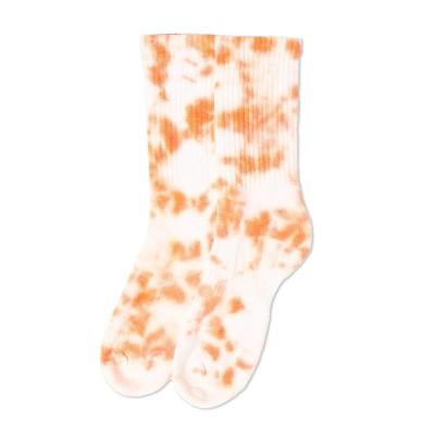 China Basketball Orange Crew Dye THETA Novelty Fashion QUICK DRY Combed Cotton Sports Tie Running Socks for sale