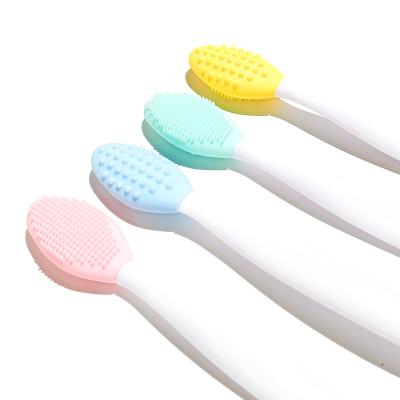 China High Quality Exfoliating Silicone Nose Cleansing Brush Nose Brush Remover Black Head Double Side Soft Lip Scrub Tool And Nose Blackhead Remove Brush for sale