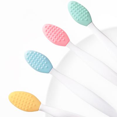 China New Fashion Viable Design Nose Tool Double Sided Silicone Lip Scrub Exfoliator Brush Lip Scrubber for sale