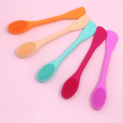 China Portable Side Detergent Face Brush Double Head Silicone Double Head Silicone Cleaning Massage Exfoliating Blackhead Skin Care Tool Beauty Brush Tools for sale