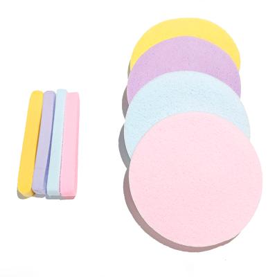 China Wholesale 12pcs/bag Flat Facial Brush Sponge Blast Compressed Pva Face Facial Clean Sponge Dry Strips Exfoliating Cleaning Sponge for sale