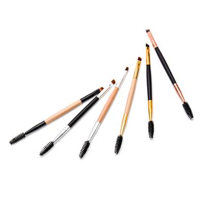 China Ideal for Eyeliner and Eyelash Makeup Double Ended Flat Thin Brush and Cosmetics Eyebrow Brush Private Label Brow Spoolie for sale