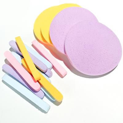 China 12PCS/bag Quick Expand After Water Wet Facial Sponge Blast Compressed PVA To Sponge Dry Strips Exfoliating Cleansing Sponge For Clean Facial Face for sale