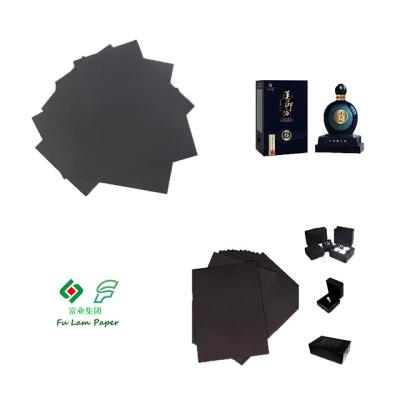 China China Supplier Moisture Proof Virgin Laminated Wood Pulps Black Cardboard For Black Calendar Cover Paper Boards for sale