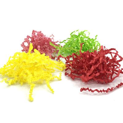 China Recycled Diy Lafite esparto colorful shredded paper pp materials grass shredded paper packaging for gift package box filler for sale