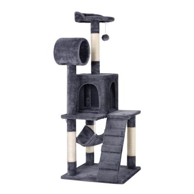 China China Factory Wholesale Stocked Luxurious House Customized Large Natural Plush Pet Cat Tree for sale