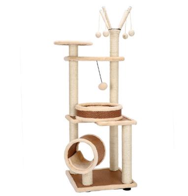 China Sustainable Faux Fur Material And Interactive Toys Cat Tree Toys Type Cat Ride for sale