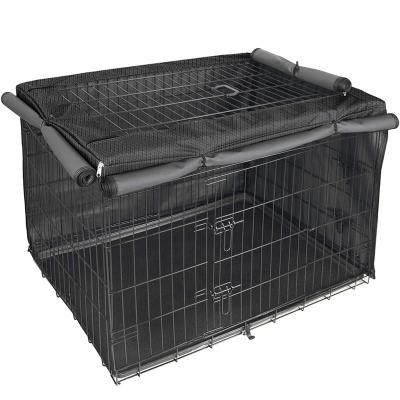 China Wholesale Breathable Black Dog Crate Waterproof Metal Cover With Vent Window for sale