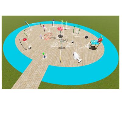 China 304 stainless steel LeisurePlay design 400sqm kids splash pad customizable kids splash pad play area for sale