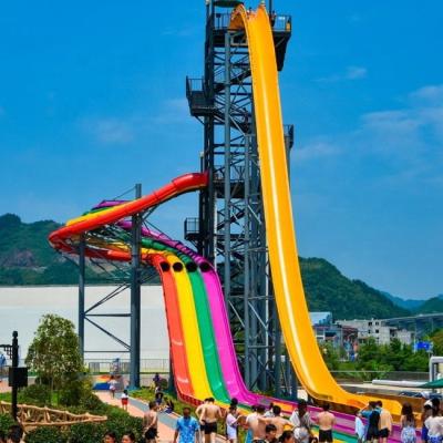 China Anti-corrosion fiberglass high speed water park slides for kids and adults for sale