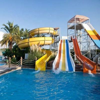 China Durable amusement waterpark equipment fiberglass water slides for swimming pool for sale