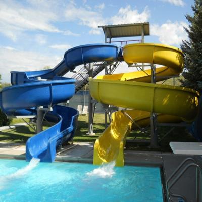 China Durable fiberglass pool slides water park games slide equipment with best price for sale