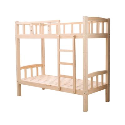 China Modern Hot Sale Coffee Kids Chair Crib Student Double-decorated Pine Bunk Beds For 100% Safety for sale