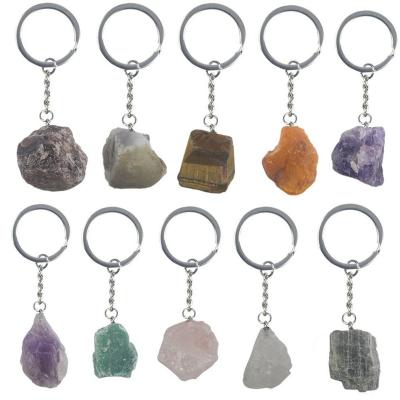 China Wholesale Natural Raw Rough Gemstone Stones Healing Crystals Key Chain Key Chain With Logo Crystals Key Chain Custom Made 5532321 for sale