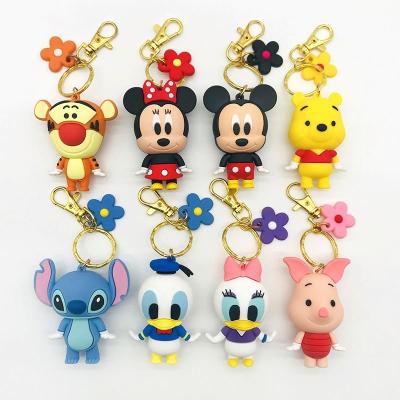 China Hot Selling 2022 Promotion Gift Mickey Anime Keychains Cartoon Baby Boy Cute Girl Key Cute Ring Women Lovely Bag KeyChains New Accessories for sale