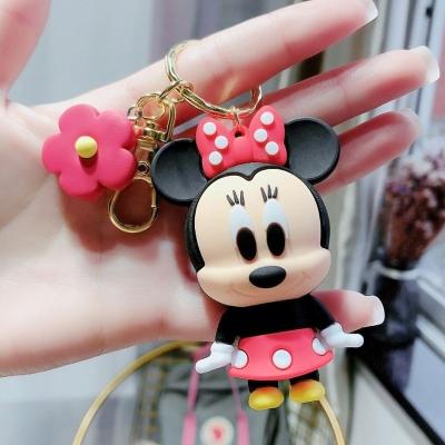 China Cute Cartoon Mickey Minnie Stitch Donald Duck Keychains Baby Boy Girl Key Ring Women Lovely Bag Key Rubber Chain for sale